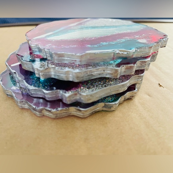 Coasters for Drinks,Coasters Set of 4,Holder for Cold Drinks Wine Mugs and Cups - Picture 4 of 6